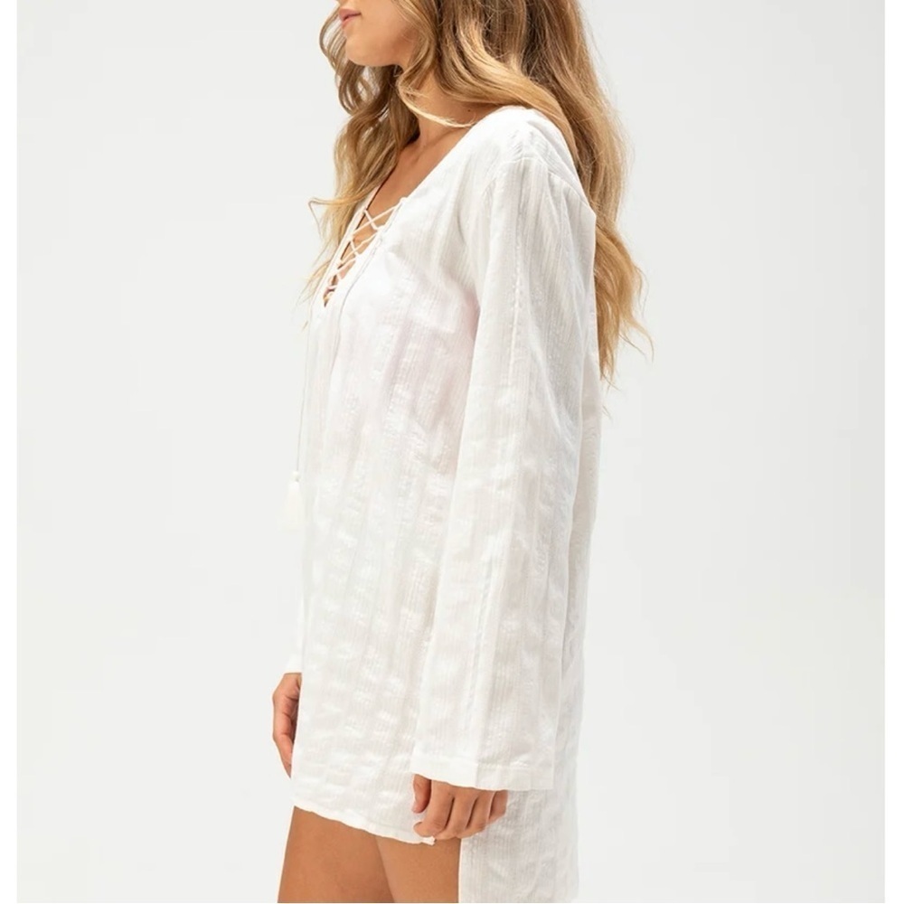 White Lace-Up Swim Cover-Up - Picture 2 of 6
